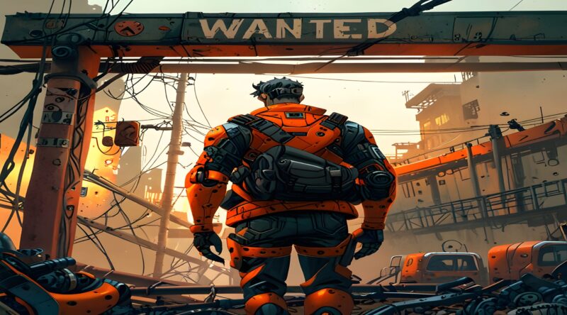 Wanted: Ruiner in Cyberpunk Cityscape – Gritty Dystopian Digital Art Print - Image 3